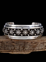 Native American Sterling Silver Star Burst Cuff Bracelet - PuebloDirect.com