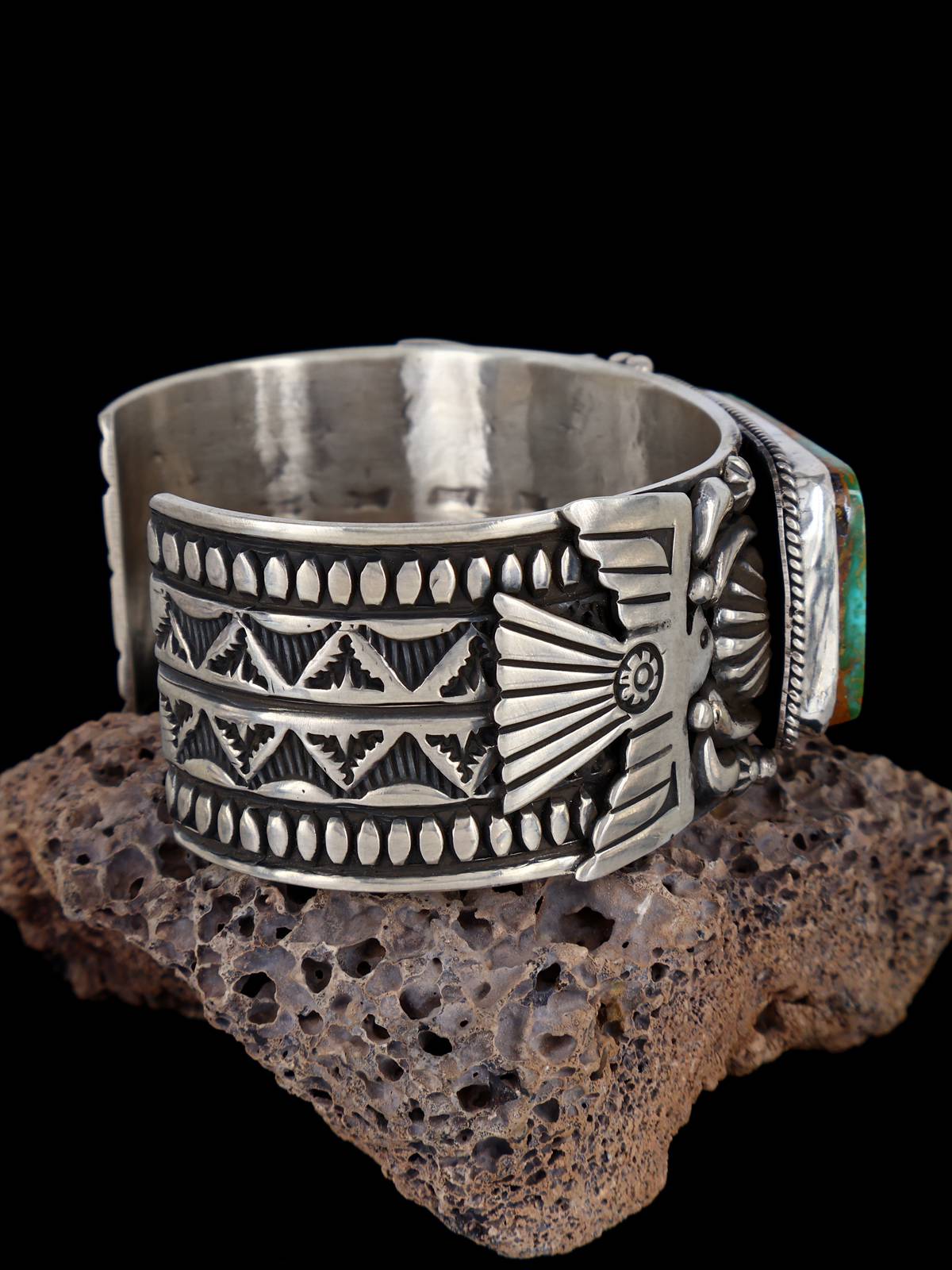 Native American Indian Jewelry Natural Royston Turquoise Cuff Bracelet - PuebloDirect.com