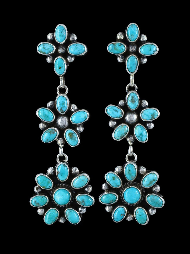 Turquoise Navajo Dangle Post Earrings - PuebloDirect.com