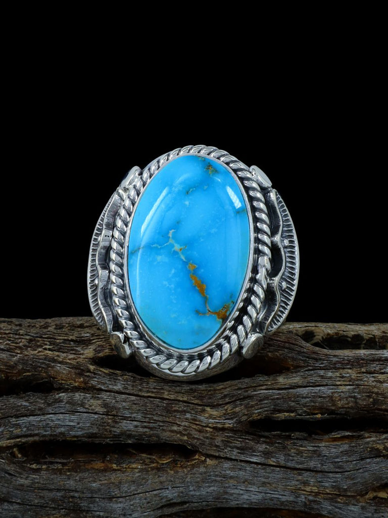 Navajo Kingman Turquoise Ring, Size 10 - PuebloDirect.com