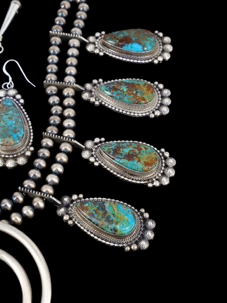 Native American Jewelry Turquoise and Coral Necklace Set - PuebloDirect.com