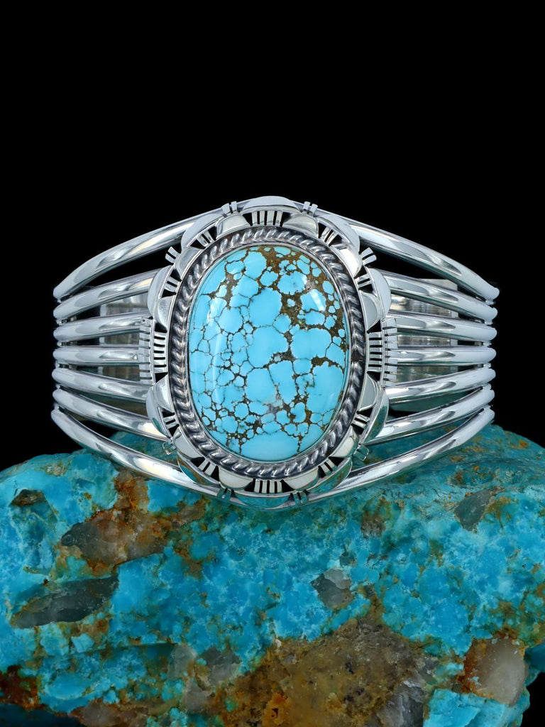 Native American Jewelry Natural #8 Turquoise Cuff Bracelet - PuebloDirect.com