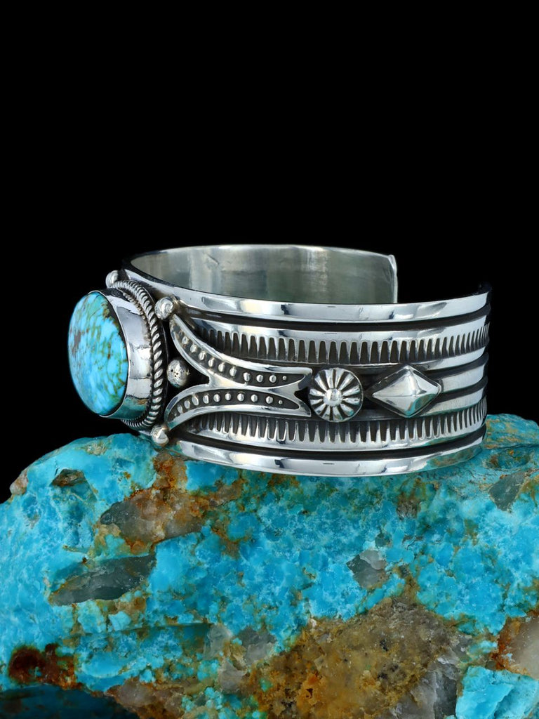 Native American Jewelry Kingman Turquoise Cuff Bracelet - PuebloDirect.com