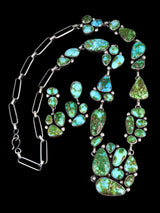 Collier amérindien en argent sterling Sonora Gold Turquoise Lariat