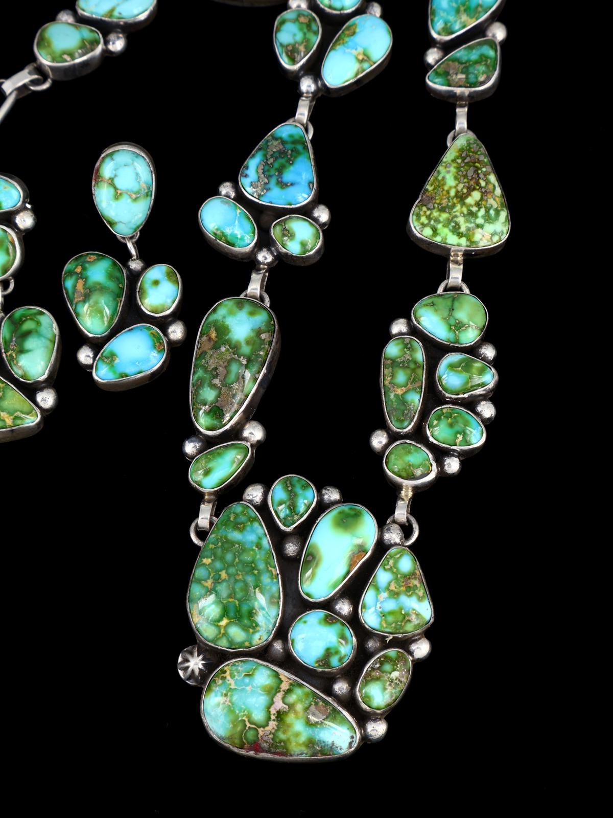 Collier amérindien en argent sterling Sonora Gold Turquoise Lariat