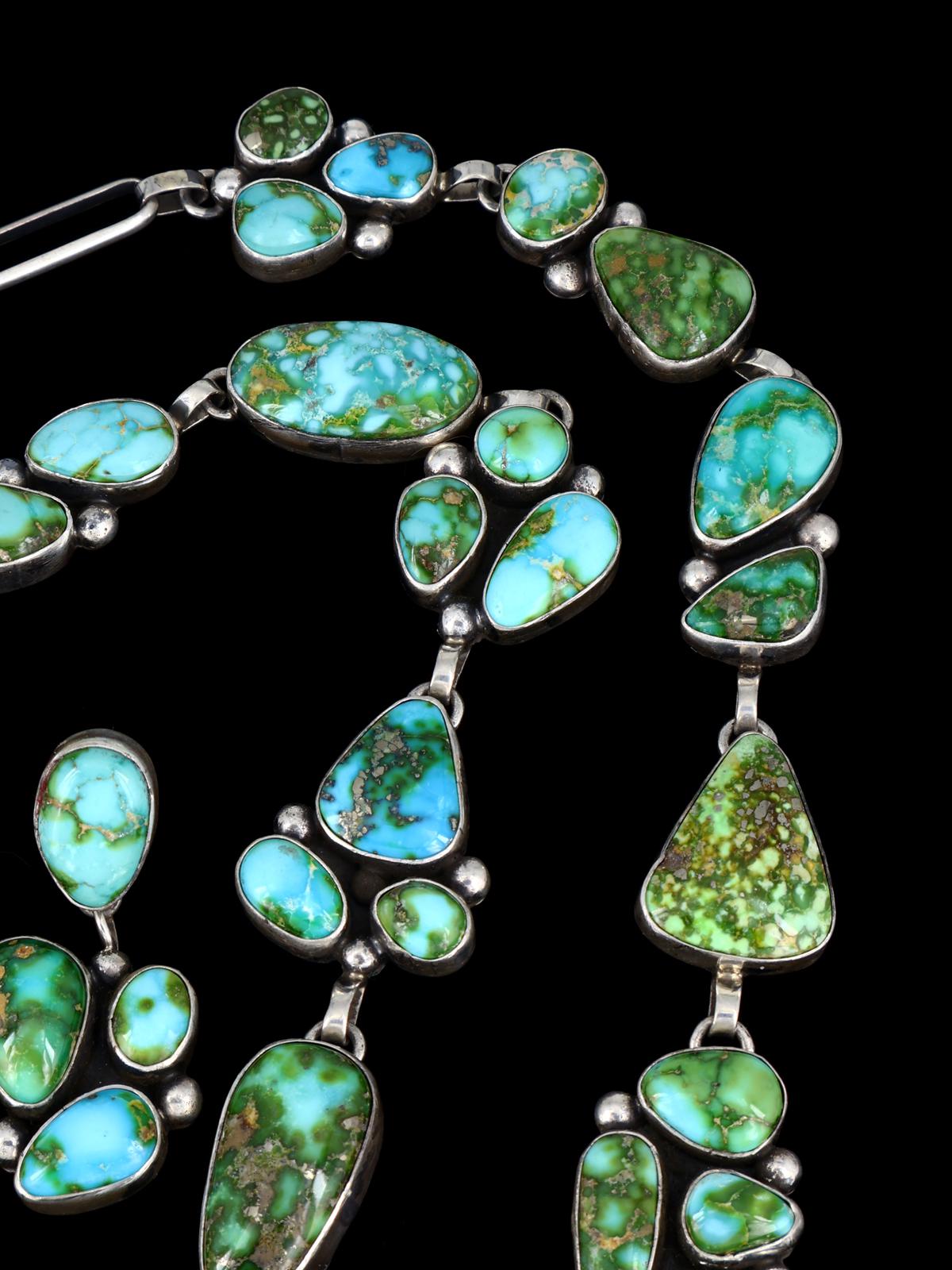 Collier amérindien en argent sterling Sonora Gold Turquoise Lariat