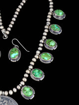 Sonoran Gold Turquoise Sterling Silver Storyteller Naja Necklace Set - PuebloDirect.com