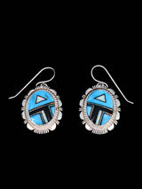 Navajo Jewelry Turquoise and Opalite Inlay Necklace and Earrings Set - PuebloDirect.com