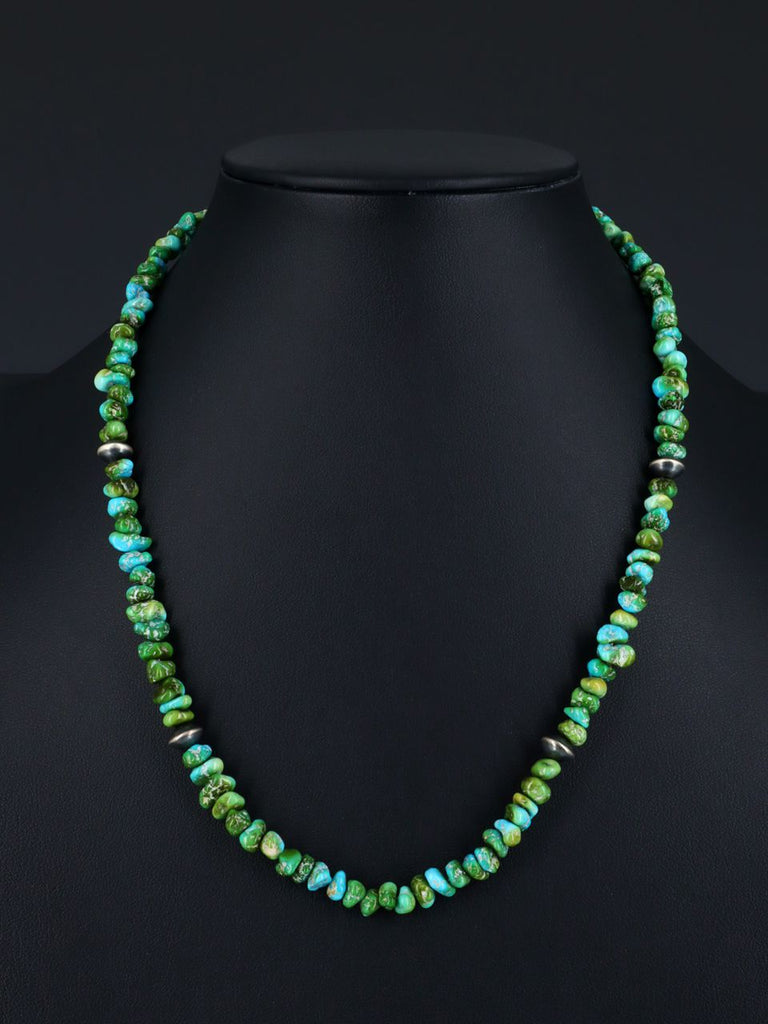 19" Native American Single Strand Sonoran Gold Turquoise Necklace - PuebloDirect.com