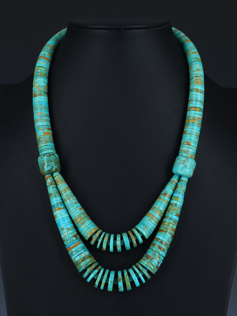 Vintage Native American Santo Domingo Turquoise Necklace - PuebloDirect.com