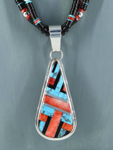 Native American Santo Domingo Black Jet and Turquoise Necklace - PuebloDirect.com