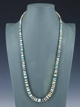 27" Navajo Single Strand Spiny Oyster and Turquoise Necklace - PuebloDirect.com