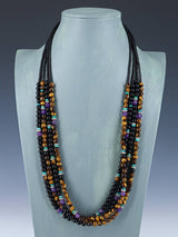 28" Navajo Multi Strand Tiger Eye and Black Onyx Necklace - PuebloDirect.com