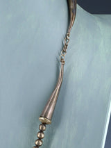 Vintage Native American Turquoise Sterling Silver Nugget Necklace - PuebloDirect.com