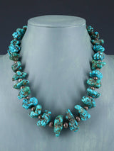 Vintage Native American Turquoise Sterling Silver Nugget Necklace - PuebloDirect.com