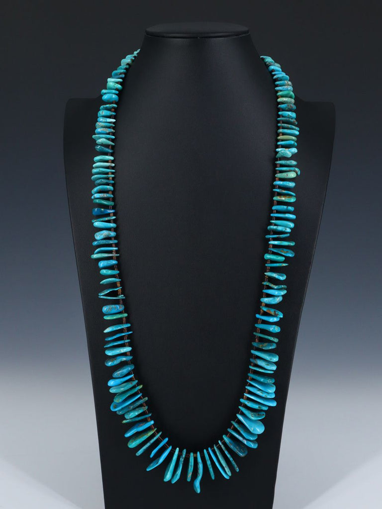 Native American Single Strand Turquoise Tab Necklace - PuebloDirect.com