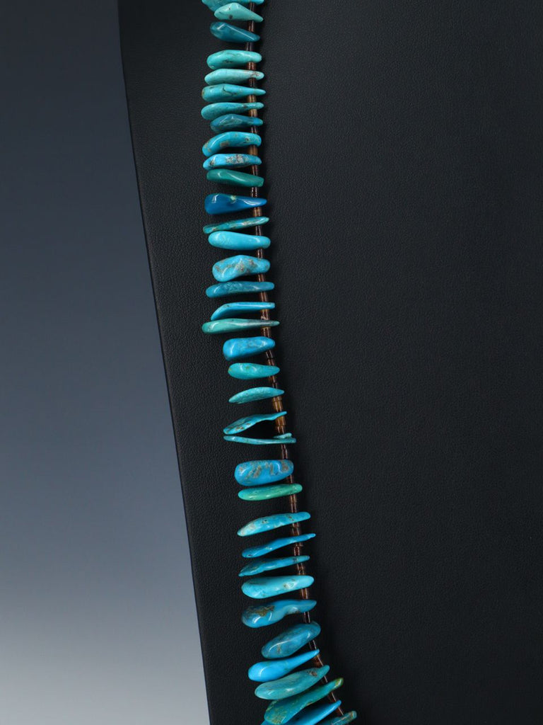 Native American Single Strand Turquoise Tab Necklace - PuebloDirect.com