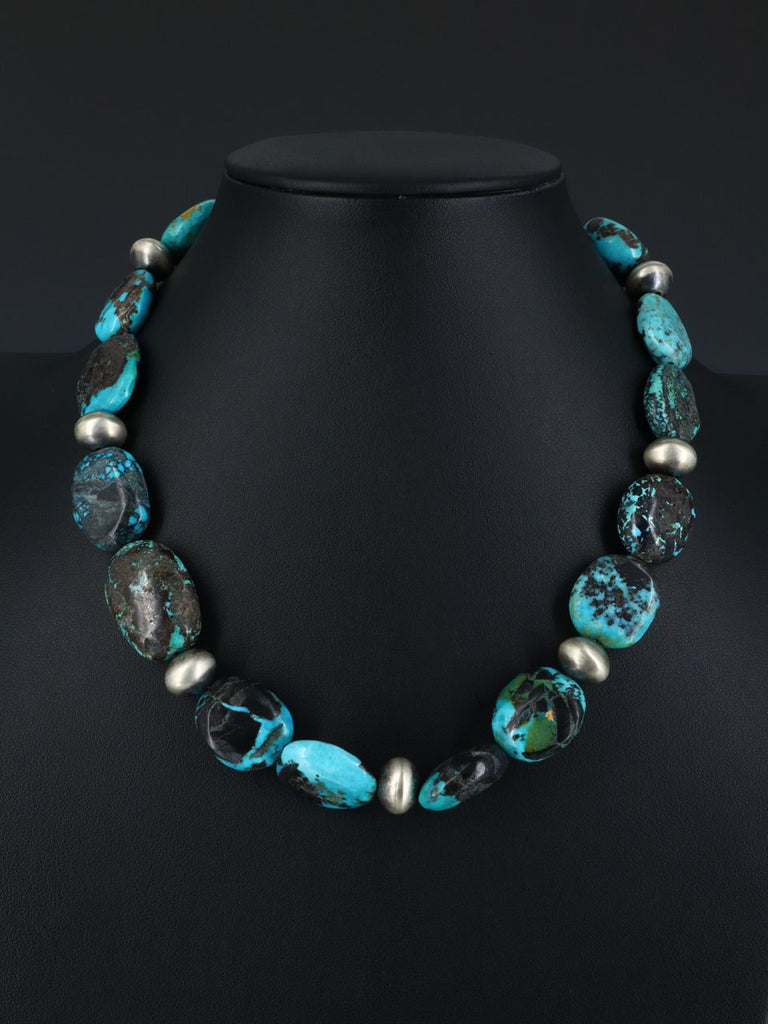 Chunky Native American Single Strand Turquoise Nugget Necklace - PuebloDirect.com