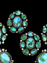 Native American Sterling Silver Sonoran Gold Turquoise Necklace Set - PuebloDirect.com