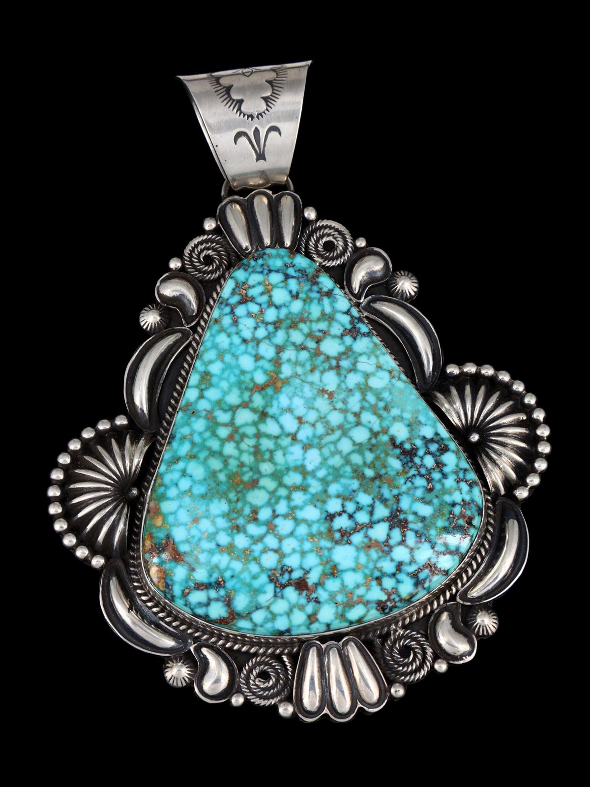 Large Native American Jewelry Natural Kingman Turquoise Pendant - PuebloDirect.com
