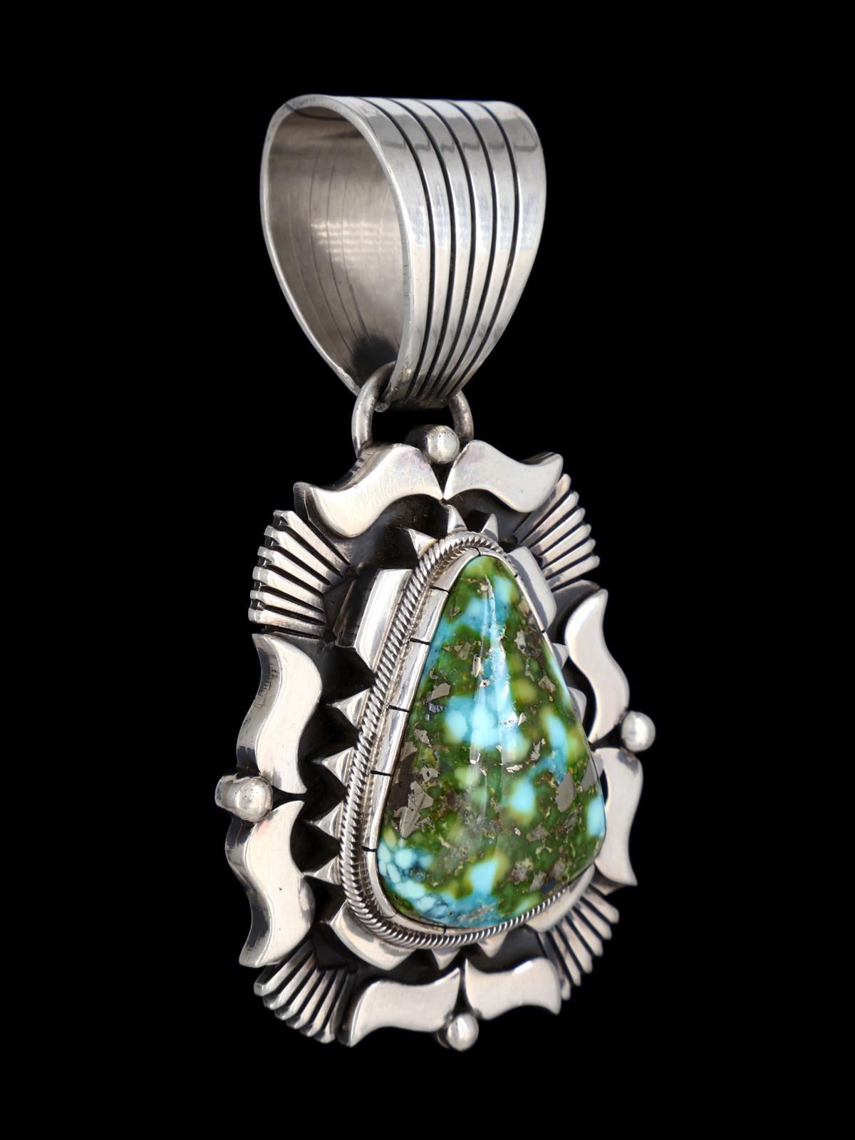 Joyería Nativa Americana Plata de Ley Sonora Oro Turquesa Colgante