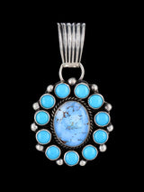 Colgante de racimo de piedras múltiples de plata de ley de nativos americanos