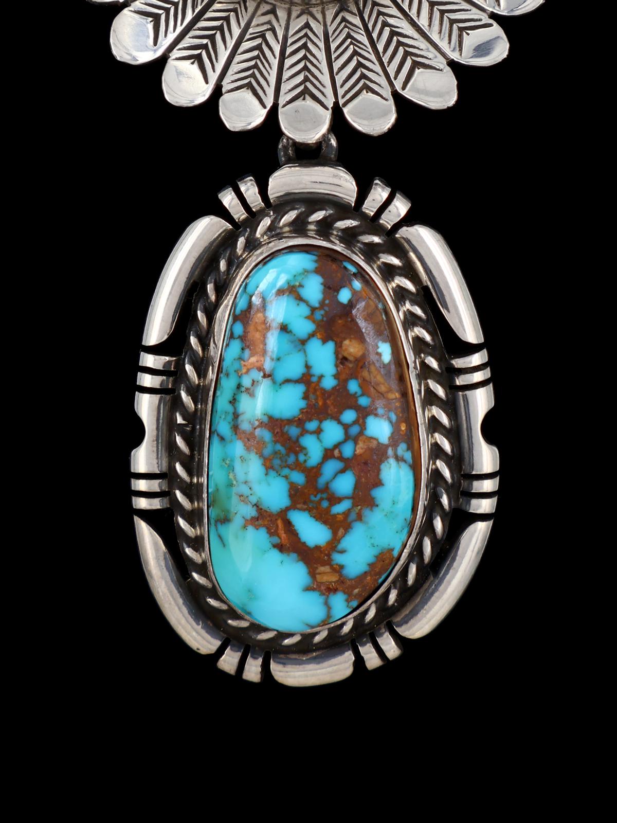 Native American Sterling Silver Royston Turquoise Kachina Pendant