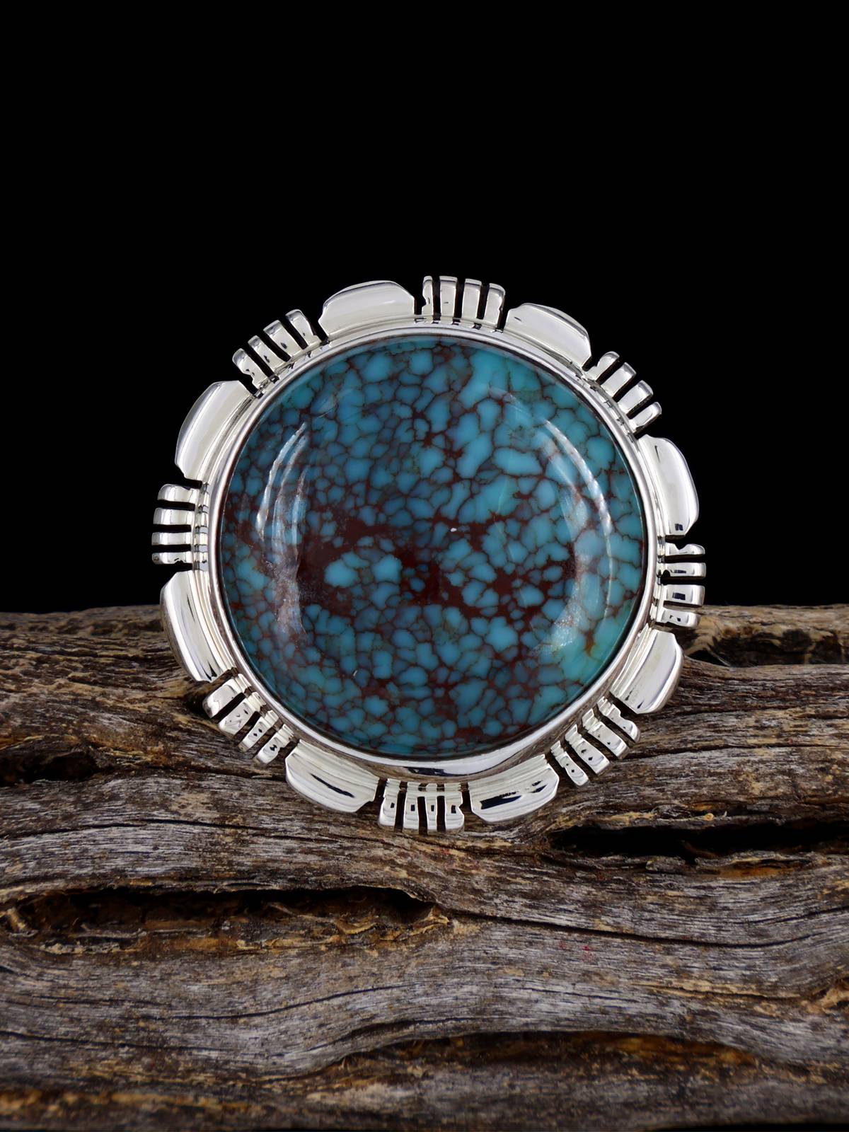 Navajo Sterling Silver Egyptian Turquoise Ring, Size 9 - PuebloDirect.com