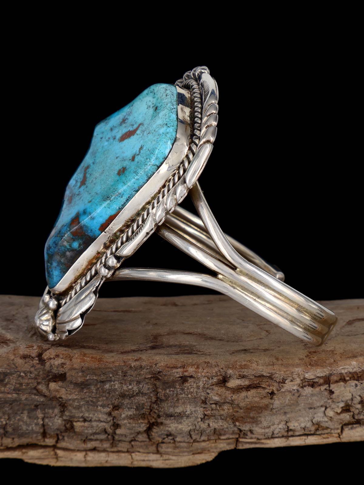 Estate Native American Sterling Silver Turquoise Bracelet - PuebloDirect.com