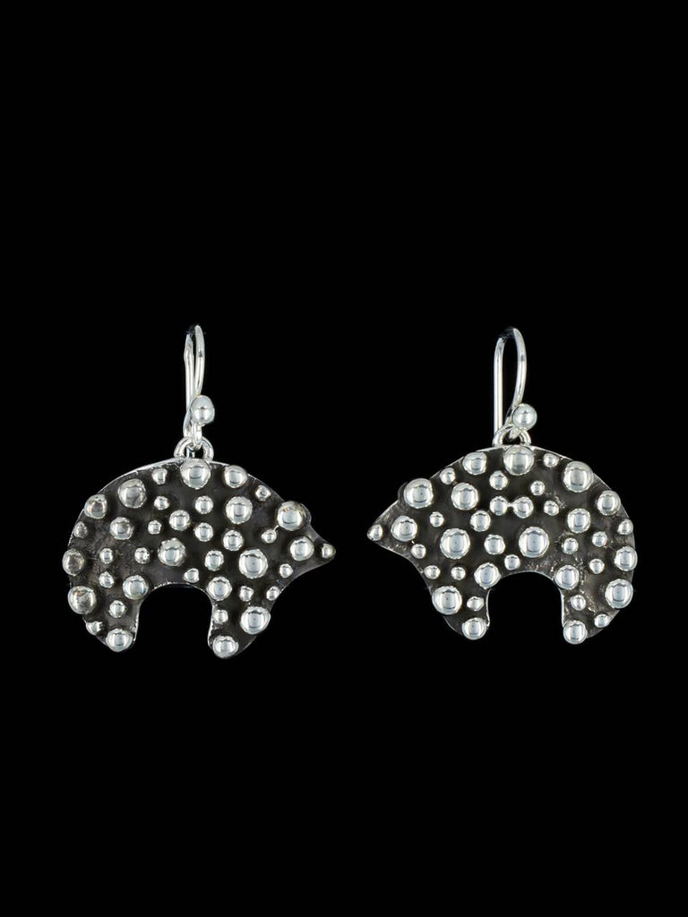 Native American Droplet Medicine Bear Dangle Earrings - PuebloDirect.com