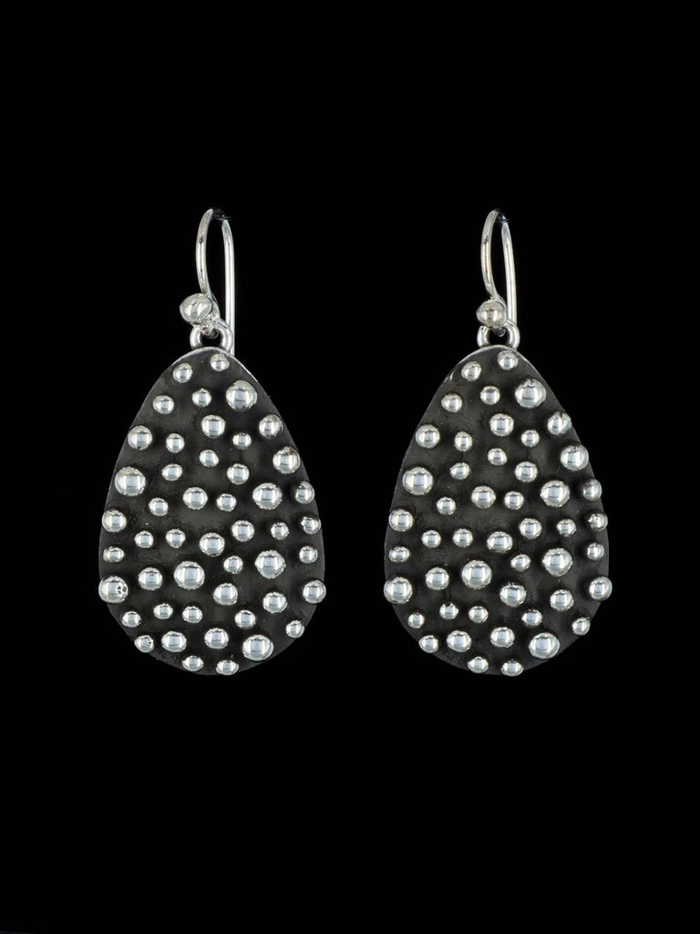 Native American Sterling Silver Droplet Dangle Earrings - PuebloDirect.com