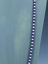 Navajo Single Strand Amethyst and Blue Lace Agate Necklace - PuebloDirect.com