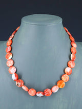 18" Navajo Single Strand Spiny Oyster Necklace - PuebloDirect.com