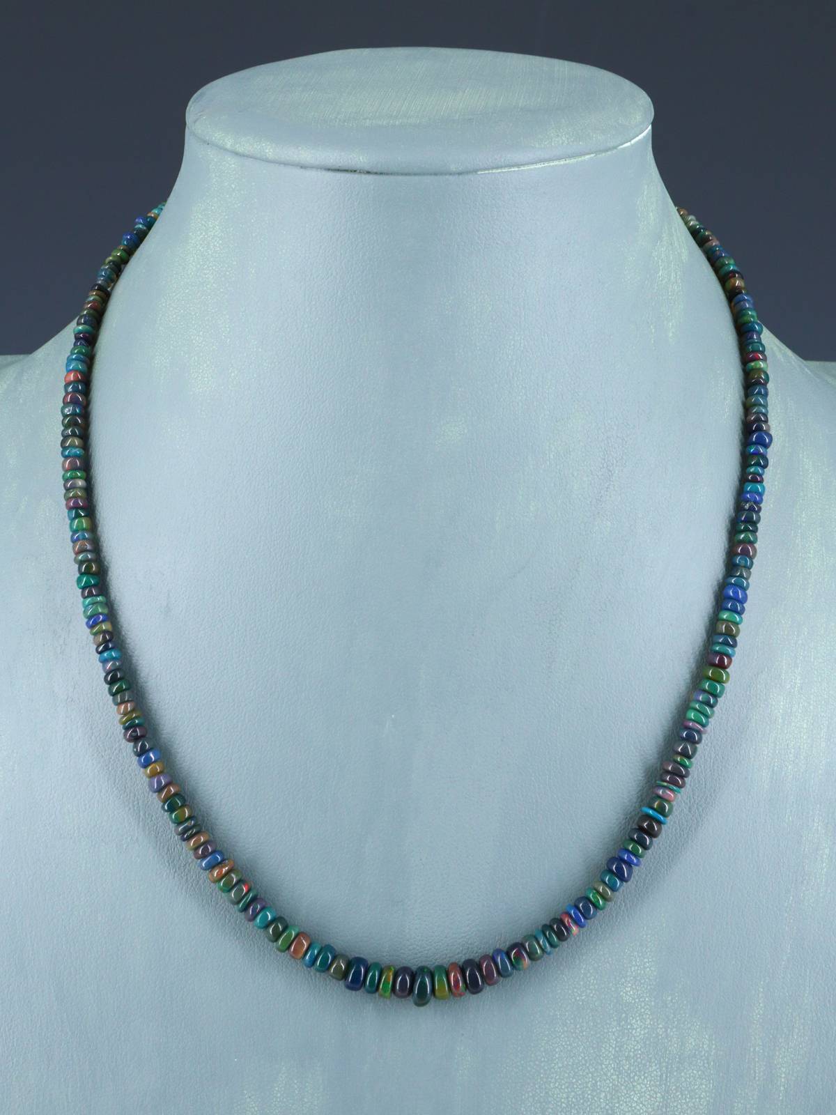 Navajo Single Strand Ethiopian Opal Necklace - PuebloDirect.com
