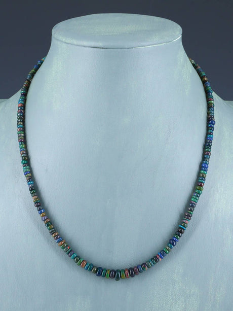 Navajo Single Strand Ethiopian Opal Necklace - PuebloDirect.com