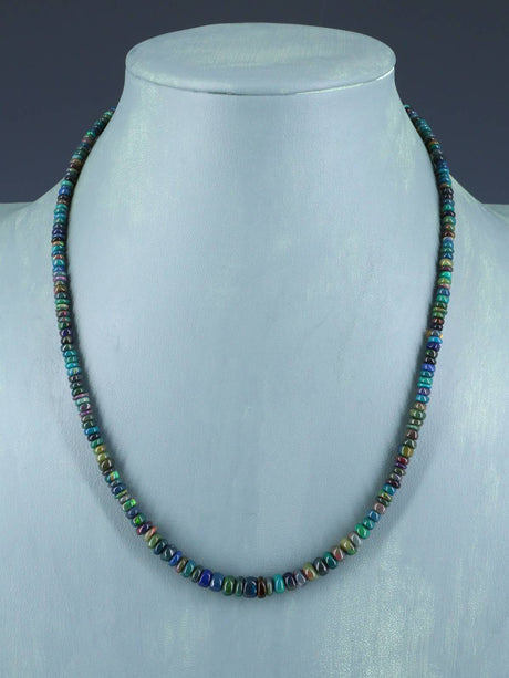 Navajo Single Strand Ethiopian Opal Necklace - PuebloDirect.com