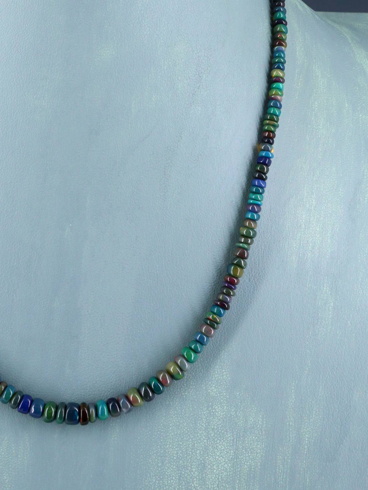 Navajo Single Strand Ethiopian Opal Necklace - PuebloDirect.com