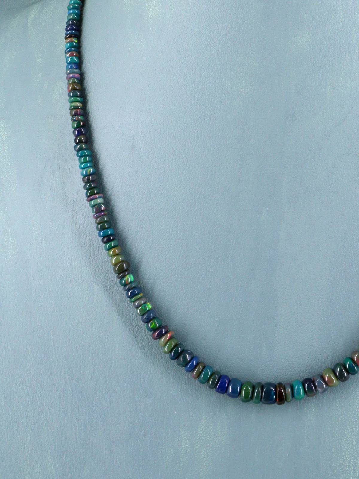 Navajo Single Strand Ethiopian Opal Necklace - PuebloDirect.com