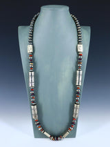 Collar de cuentas de ostras espinosas y turquesas de nativos americanos