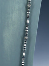 36" Native American Sterling Silver Bead Necklace