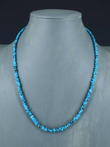 20" Navajo Single Strand Egyptian Turquoise Necklace - PuebloDirect.com