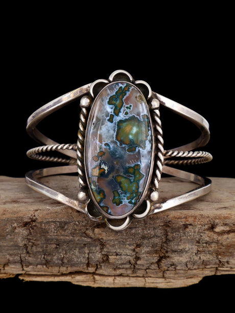 Estate Agate Sterling Silver Bracelet - PuebloDirect.com
