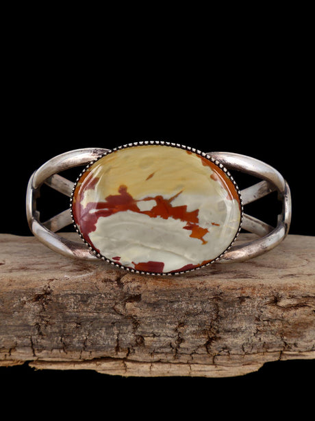 Estate Owyhee Jasper Sterling Silver Bracelet - PuebloDirect.com