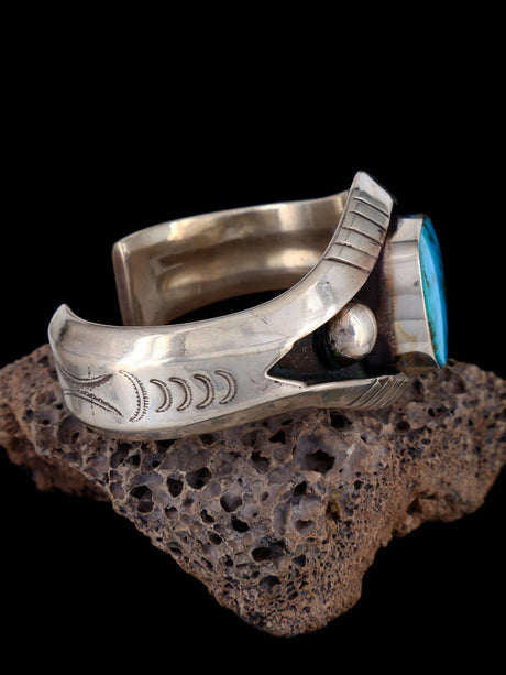 Vintage Turquoise Sterling Silver Bracelet - PuebloDirect.com