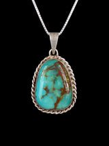 Estate Native American Sterling Silver Turquoise Pendant - PuebloDirect.com