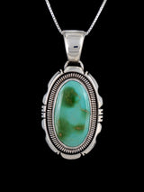 Native American Natural Royston Turquoise Sterling Silver Pendant - PuebloDirect.com