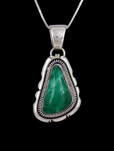 Native American Broken Arrow Variscite Sterling Silver Pendant - PuebloDirect.com