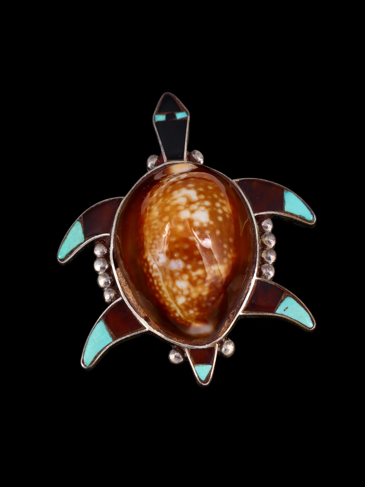 Vintage Zuni Jewelry Sterling Silver Turtle Pin