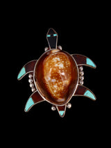 Vintage Zuni Jewelry Sterling Silver Turtle Pin