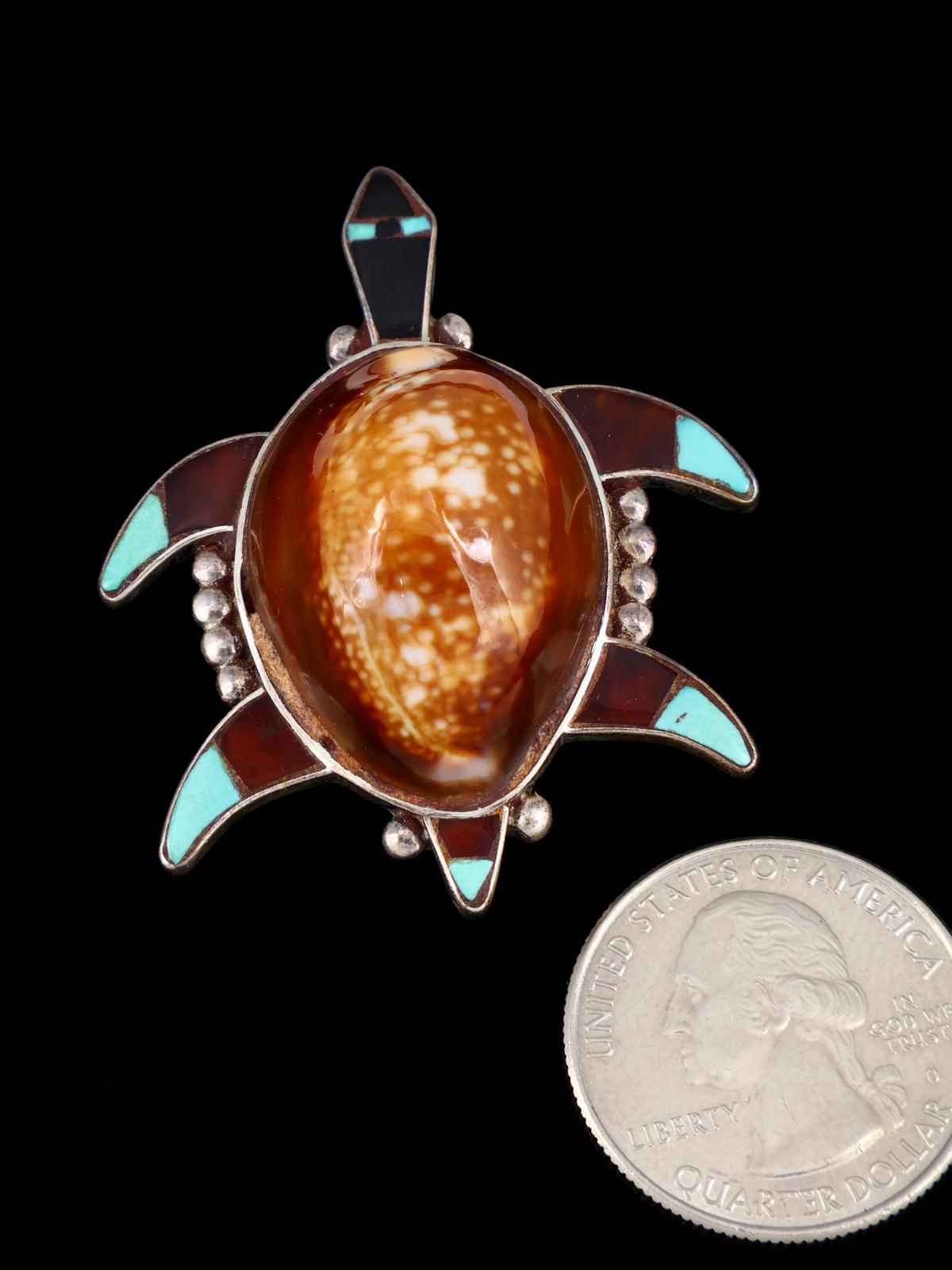 Vintage Zuni Jewelry Sterling Silver Turtle Pin